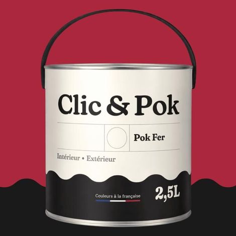 Peinture Fer Antirouille – Métal Extérieur Intérieur, Satinée, Protection Rouille - 2,5L - RAL 3027 - Rouge framboise