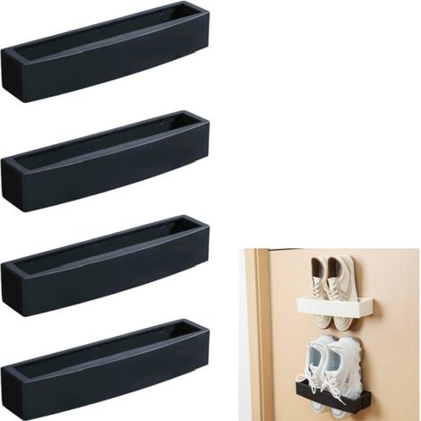 Porte-chaussures mural rétractable, étagère à chaussures pliable en plastique, rangement étroit salle de bain et entrée (1/5)