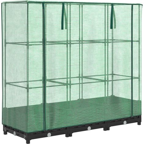 Fioriera rialzata per aiuola fioriera per terrazza giardino rialzato con copertura effetto rattan 120 x 40 x 123 cm nero 020038735