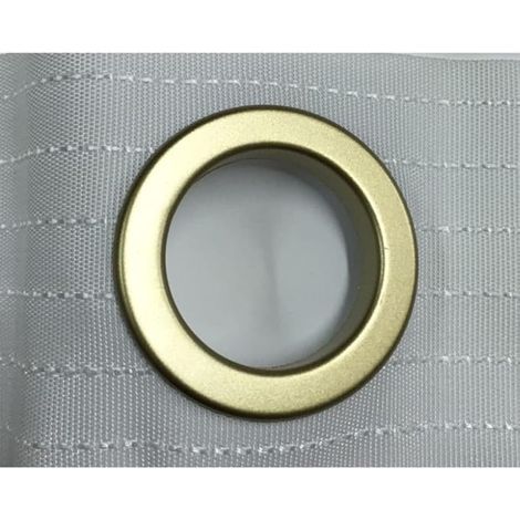 TENDAGGIMANIA FETTUCCIA per Tende con Anelli - Nastro con Borchie di Vari Colori, Vendita al Metro Lineare-Modello Bianco - Colore Oro Satinato