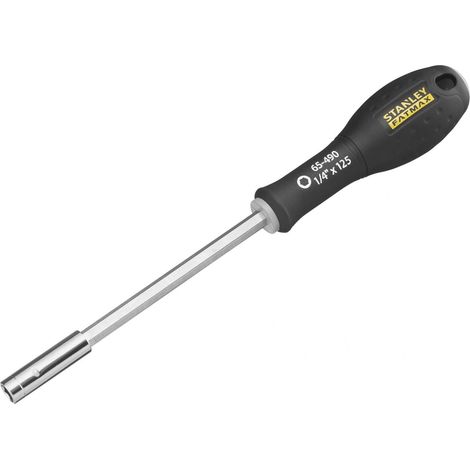 Tournevis Porte-Embouts 125 Mm Noir - Vissage 1/4" - Lame En Acier - Grande Résistance - Sablage De L'Empreinte - Poignée Soft-Grip (1/4)