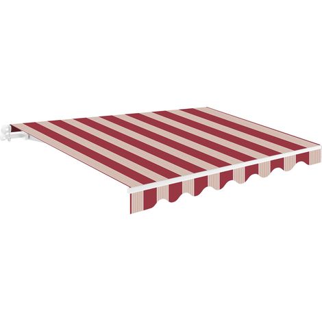 Toldo manual retráctil 3x2,5 Beige y Granate - Lona Poliéster