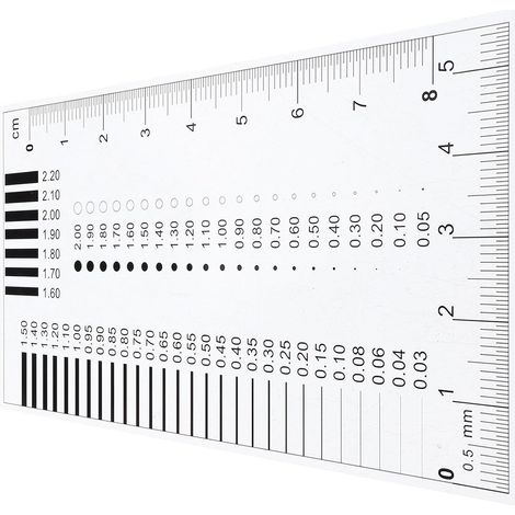 Tableau de mesure des défauts avec règle en plastique, double (1/5)