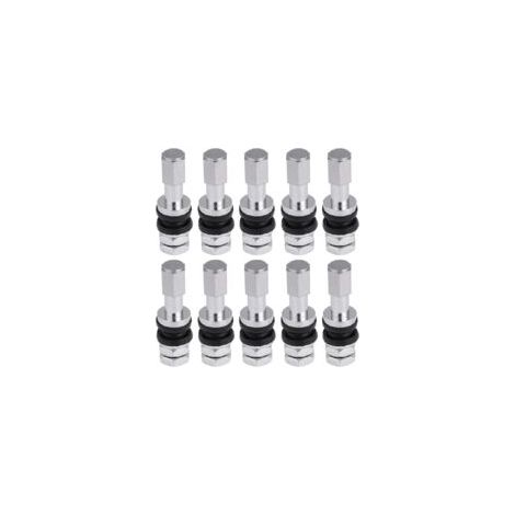 LAN Valves de pneus Sollbry, lot de 10 TR43E, en métal, pour camions et motos, avec capuchon anti-poussière (1/2)