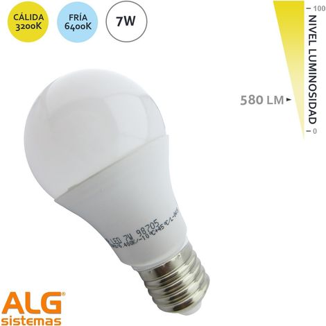 Bombilla LED EDM Estándar E27 7W 600lm 3200K Luz Cálida Ø6x10,8cm (1/3)