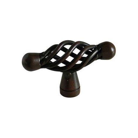 Bouton Meuble Acier Rouille - L55mm h34mm - Style Rustique