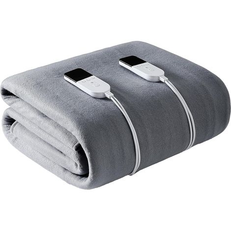 Surmatelas Chauffant avec 5 Niveaux De Température, 200 X 180 Cm avec Arrêt Automatique Et Protection Contre La Surchauffe, pour Tous Les Matelas Courants (Color : Gray) (1/5)