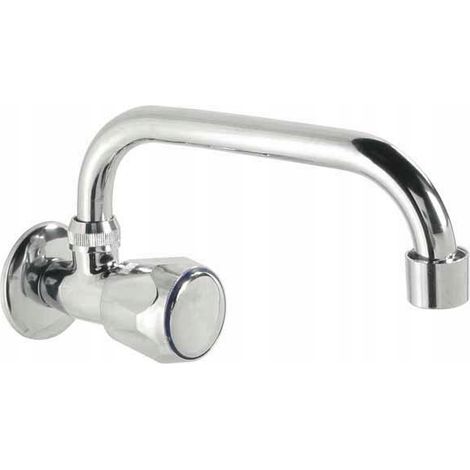 GRIFO DE COCINA CROMADO DE UN PUNTO DE PARED (1/2)