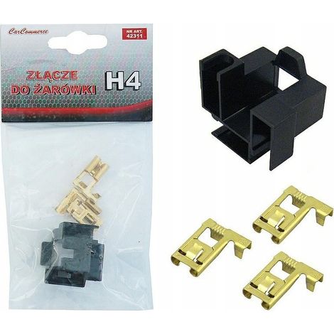 Connecteur électrique automobile pour ampoule H4 - cube avec connecteurs
