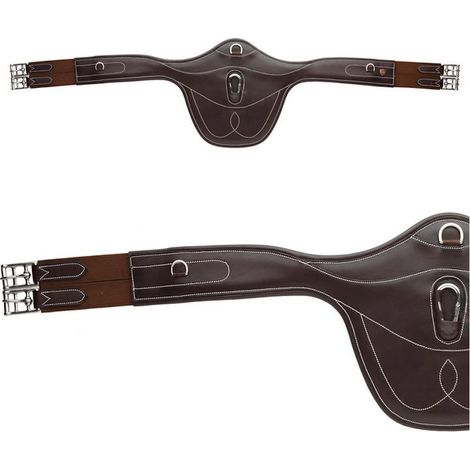 135 cm, Marron 04: Coussinets de sangle en cuir tanné végétal avec rembourrage interchangeable