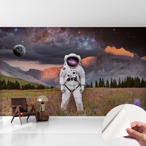 Selbsthaftend Tapete für Wohnzimmer Schlafzimmer Küche - Wanddekoration Kosmische Landschaft 416x254 cm (1/5)