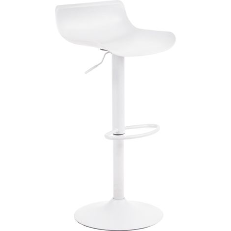 Sgabello da bar x1 con poggiapiedi struttura in metallo bianco seduta in plastica bianca 100005592