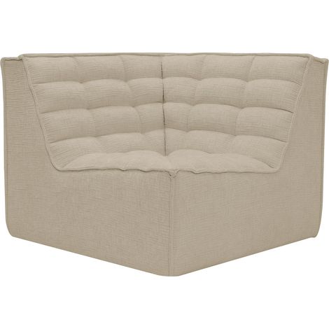 ZEYNA Fauteuil modulable angle réversible tissu taupe (1/5)