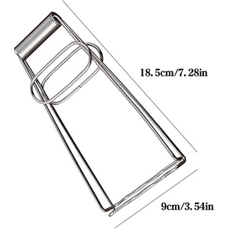Pinza para recipientes calientes de acero inoxidable, soporte multifuncional recipientes calientes microondas horno, pinza plegable recipientes (1/3)