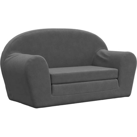 Canapé-lit,Canapé convertible pour enfants 2 places anthracite peluche douce CFW61995 (1/5)