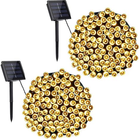 Guirlande Lumineuse Solaire, 72ft 200 LED Guirlande Lumineuse Solaire Halloween, 8 Modèles Décoration de Jardin Extérieur Imperméable (1/5)