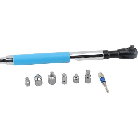 Clé d'extension décalée de 1/2 pouce, forte sortie de torsion, rallonge d'impact en acier avec 6 douilles et 1 tige d'adaptation pour espace étroit, poignée bleue (1/4)