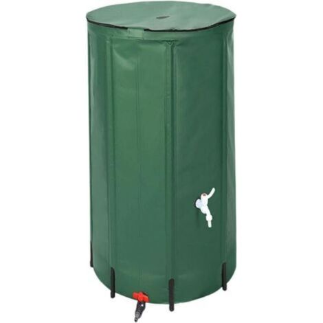 Baril de Pluie Pliable Vert, Réservoir d'eau Pratique pour Remplir et Verser l'eau, Système de Collecte d'eau de Pluie, 100l (1/5)
