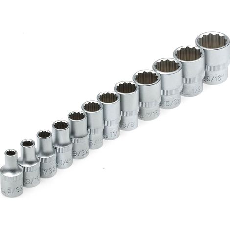 Set di bussole BGS Technic 12 pezzi argento acciaio