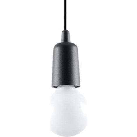 Lámparas colgantes Diego negro CLORURO DE POLIVINILO 1xE27 9cm Sollux (1/2)