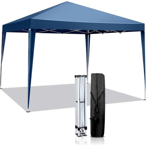 Faltpavillon 3x3m blau, wasserdicht, UV-Schutz 50+, robust, höhenverstellbar (1/5)