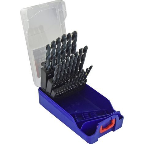 Coffret 25 forets métaux HSS STEAM taillés meulés pointe en croix Ø 1 à 13mm ESSENTIAL - Tivoly