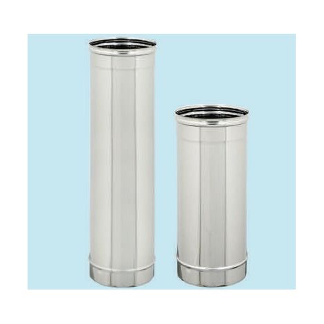 Tubo per scarico fumi stufe e camini canna fumaria in acciaio INOX - Ø15x100 cm (1/2)