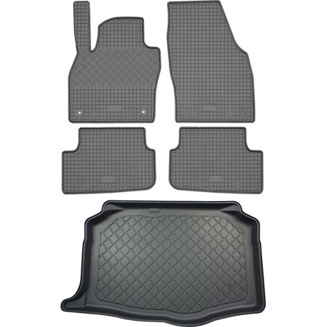 Set di tappetini in gomma per auto e tappetino per bagagliaio per Seat Ibiza 6F Hatchback (5 porte) dal 06.2017 (1/5)