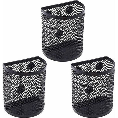 3pcs (8.5x5.5x10cm) Porte-crayons Magntique En Maille Panier De Rangement Rfrigrateur Accessoires De Bureau Organisateur De Bureau Cuisine Trousse (1/5)