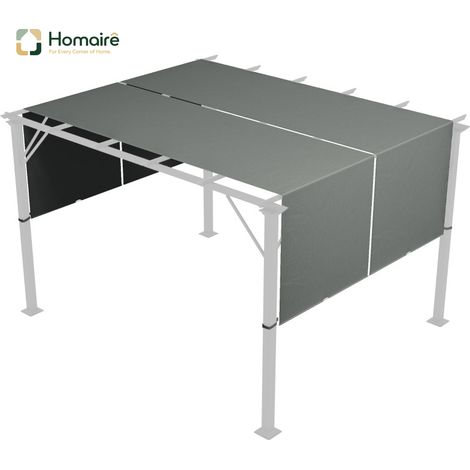 HOMAIRE Ersatzdach Pergola UV-Schutz Sonnensegel Terrassenüberdachung Dunkelgrau