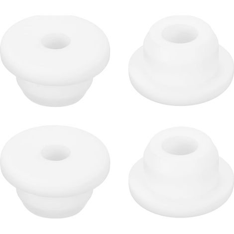 4Pcs Passe-fils En Caoutchouc 18mm Trou De Perçage, 9mm ID Trou Passe-fils Chapeau Blanc En Silicone Pour Câblage, Automobile (1/5)