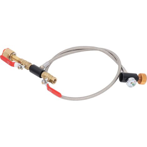 Adaptateur Recharge Bouteille CO2 CGA320 G1/2, Double Vanne avec Manomètre pour Cartouche Cylindre (1/5)