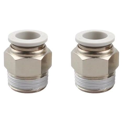 Lot de 2 raccords rapides pneumatiques, coupleurs pour tuyau de 8 mm, blanc, filetage PT1/4, atelier (1/5)
