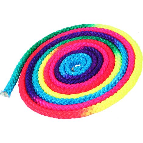 Corde de gymnastique rythmique arc-en-ciel, solide, pour l'entraînement et la compétition. (1/5)