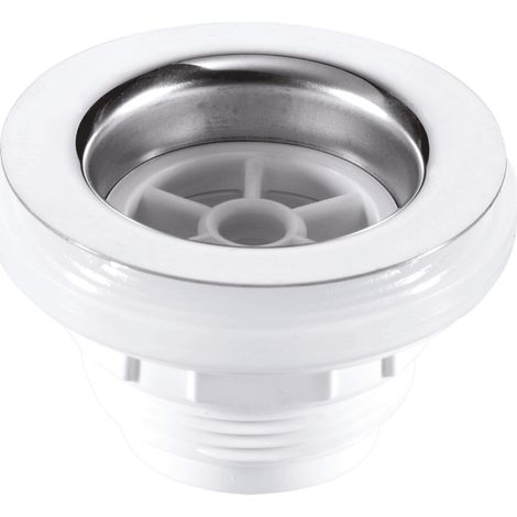 McAlpine BSW10 1.5" Backnut Bath Waste: 70mm Stainless Steel Flange x 1.5" Tail: Unslotted: Plug (1/4)