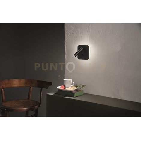 APPLIQUE SELLA QUADRATO NERO LED 3000K 730LM 9W ORIENTABILE