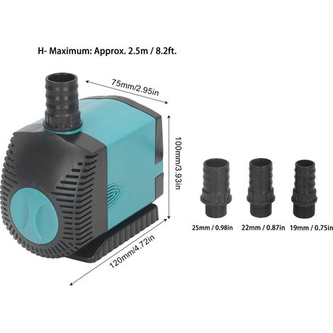 Pompa sommergibile per acqua da 2500 l/h, ABS 50 W, comoda conversione di frequenza, funzionamento affidabile, basso consumo energetico, pompa sommergibile stabile e robusta per acquari (spina UE 220- (1/4)