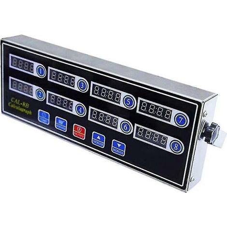 Gewerblicher digitaler Küchentimer mit 8 Kanälen. Edelstahl-Rechentimer mit Alarmfunktion. Uhr