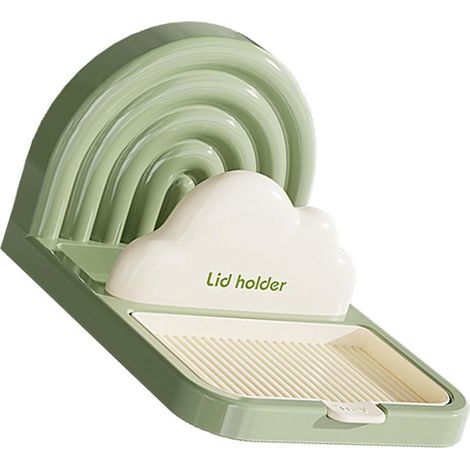 Support à ventouse pour casseroles avec arc-en-ciel esthétique, peu encombrant, organiseur de rangement pour accès aux ustensiles de cuisine, organiseur de cuisine avec ventouse puissante (1/5)