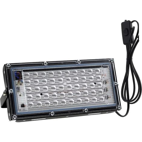 Projecteurs LED d'extérieur, Lampe UV LED À Lar Faisceau, Lumière Noire, Étanche IP65, 395-400nm, UVA, For Éclaira De Scène, Décor D'halloween, 50W, 100W pour cour, parking, patio, aire de jeux(50W) (1/5)
