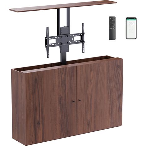 Meuble TV motorisé connecté 37"-65" – Support ascenseur RF – Hauteur réglable 79-184 cm – Charge max 60 kg – Compatible VESA 75x75 à 600x400 – Kimex