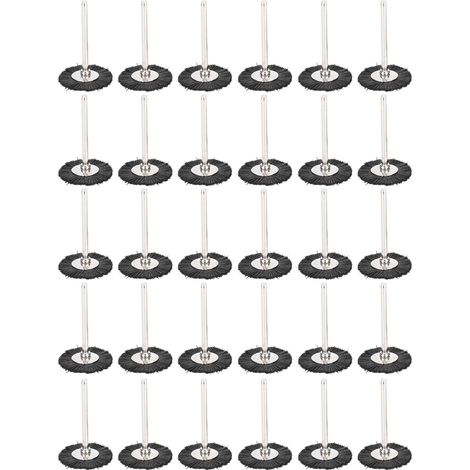 Lot de 30 mini brosses plates pour le polissage du bois, le décapage de la rouille, de la corrosion et de la peinture.