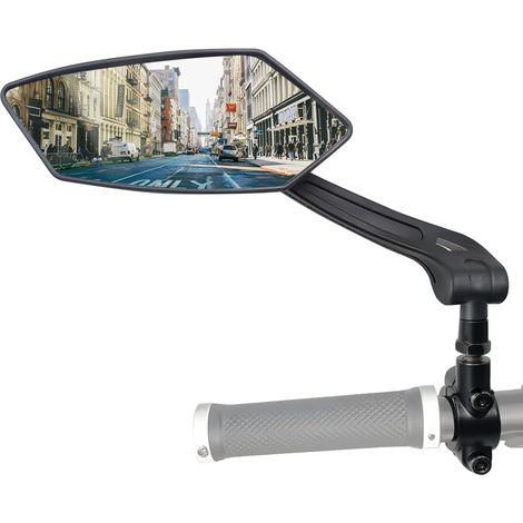 Rétroviseur noir pour vélo - Rétroviseur pivotant à 360° - Convient aux vélos, vélos électriques et motos - Outils de montage inclus (1/5)