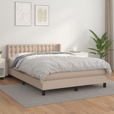 Boxspringbett Matratze Cappuccino-Braun 140x200cm Kunstleder (1/5)
