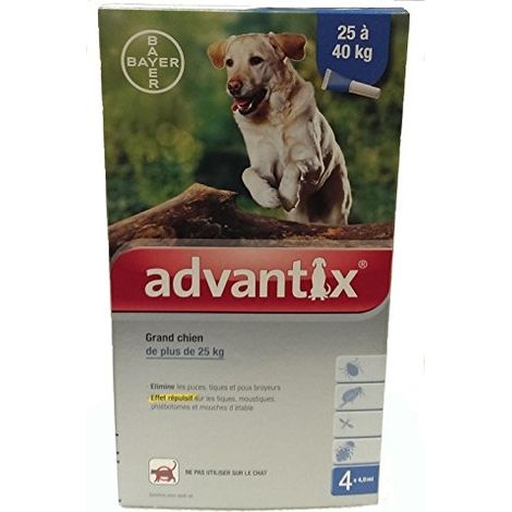 ADVANTIX 4 pipettes antiparasitaires - Pour grand chien de plus de 25kg