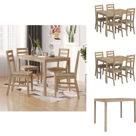 5-tlg. Essgruppe Massivholz Akazie - Essgruppe - Esszimmertisch - Holztisch - Akazienholz - Massivholzmöbel (1/5)