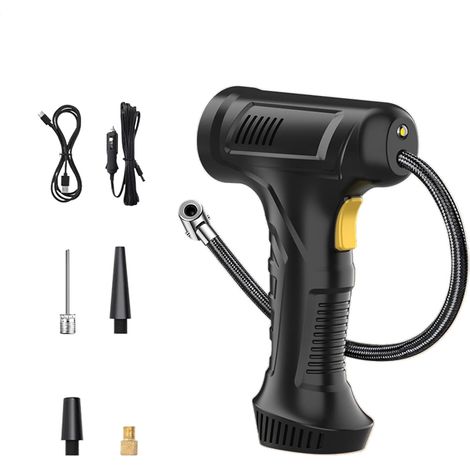 Pompe À Air Sans Fil Pour Voiture, Gonfleur De Pneus Sans Fil Pour Voiture - Gonfleur De Pneu De Véhicule Portable 12 V - Pompe À Air Intelligente Automatique Rechargeable, Pompe À Pneu De Voiture Ave (1/5)