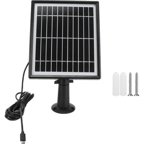 Panneau solaire 3,3W 5,5V avec support fileté femelle pour caméra ZOSI C301, éclairage de jardin (1/5)