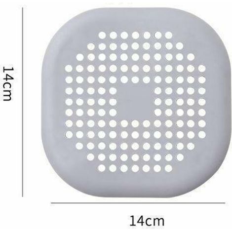 Grille de caniveau à ventouse pour douche, cuisine et salle de bain, grise (1/5)