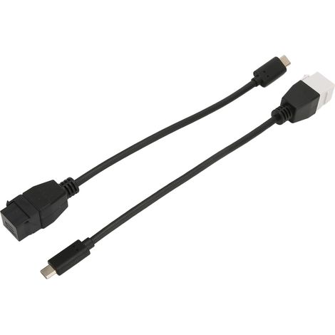 Lot de 2 connecteurs USB-C mâle-femelle 5 Gbit/s haute vitesse, plug and play, adaptateur USB-C mâle-femelle en ABS (1/5)